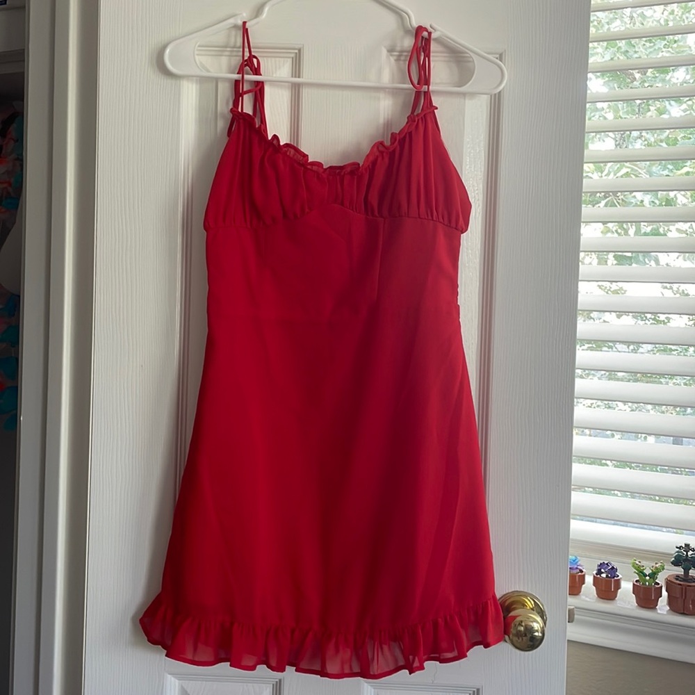 XS flowy red dress